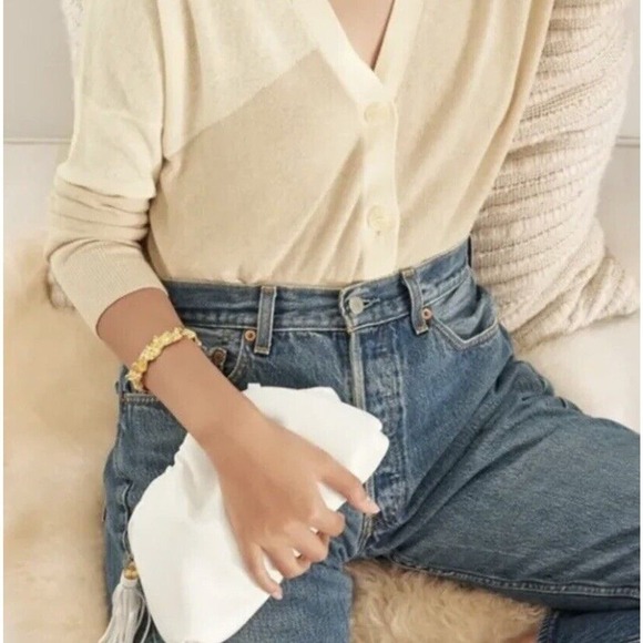 Understated Leather Vegan Crescent Clutch Fringe Handbag Ivory Dustbag NWOT $110 - Picture 2 of 10